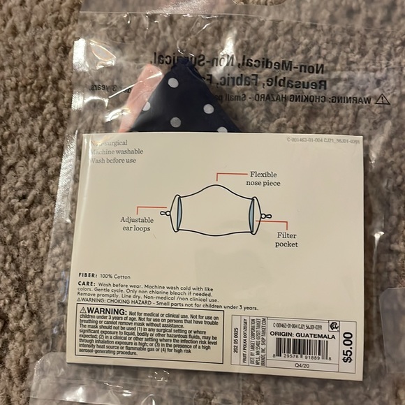 Mask 10 Cat & Jack Kids Reusable Girls Masks - Picture 3 of 4